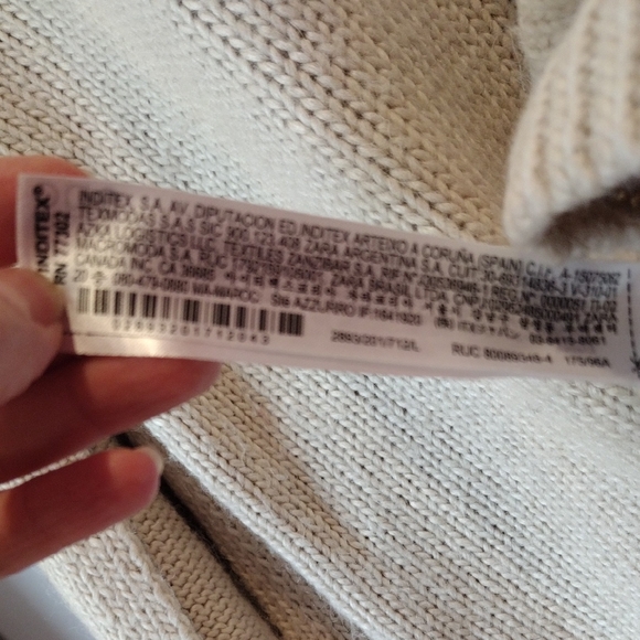 Zara Limited Edition Split Sleeve Wool Alpaca Sweater Ecru Ivory Knit Size XL - Picture 9 of 10